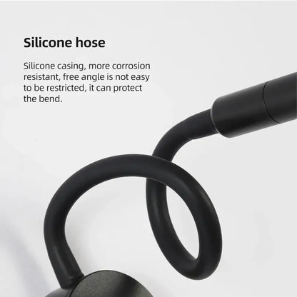 Modern black flexible gooseneck led wall sconces with black silicone hose featuring corrosion-resistant flexible casing for decorbites led wall use