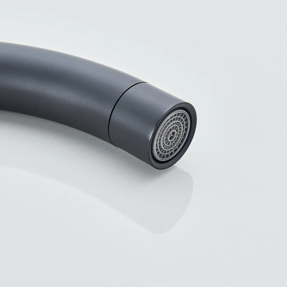 Modern Black Floor Mounted Tub Faucet