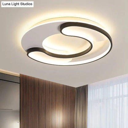 DecorBites™ DecorBites™ Modern Black Flushmount LED Ceiling Lamp with Adjustable Warm/White Light- 18"/20.5" Wide