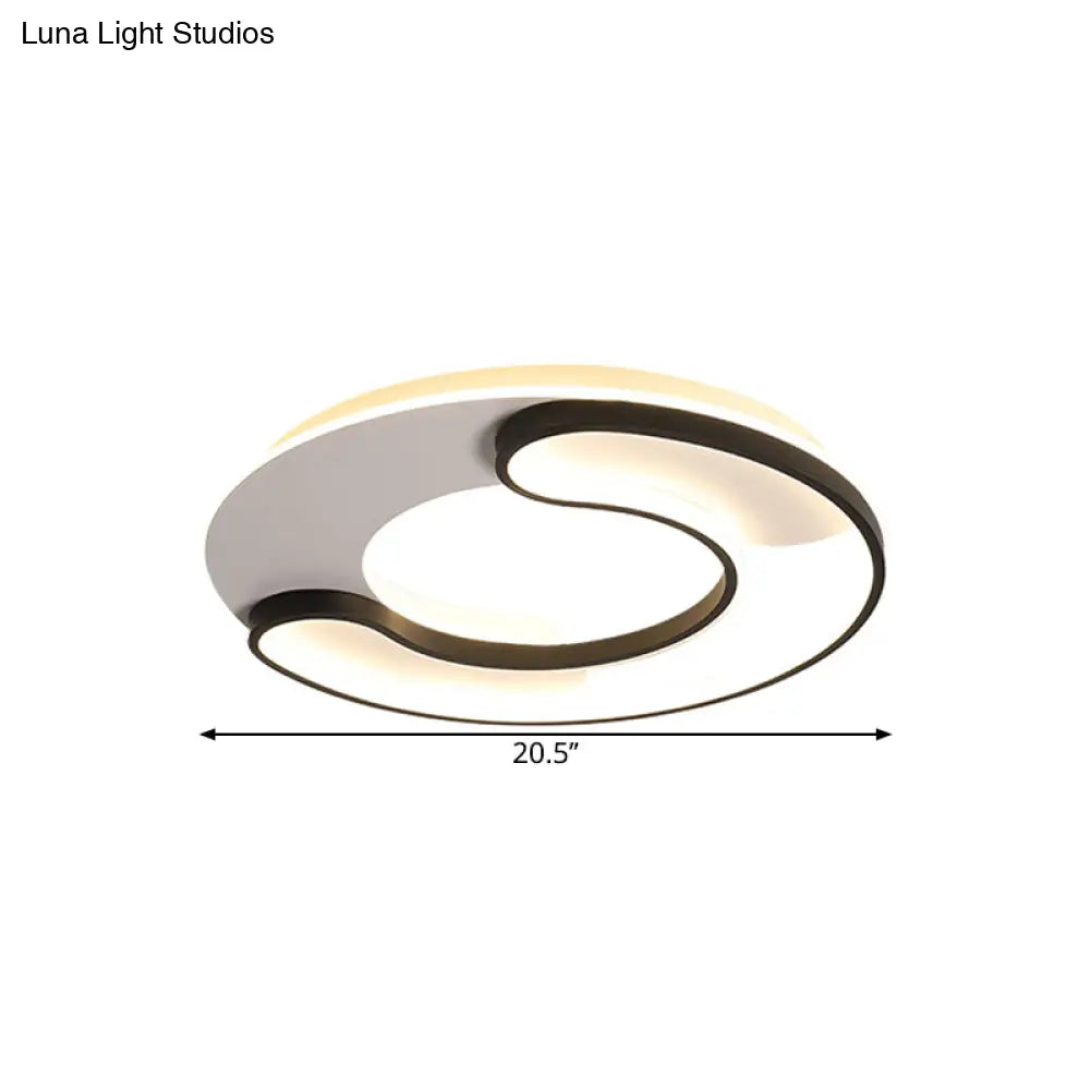 DecorBites™ DecorBites™ Modern Black Flushmount LED Ceiling Lamp with Adjustable Warm/White Light- 18"/20.5" Wide