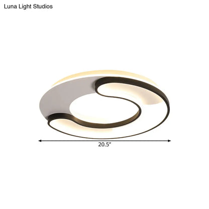 DecorBites™ DecorBites™ Modern Black Flushmount LED Ceiling Lamp with Adjustable Warm/White Light- 18"/20.5" Wide