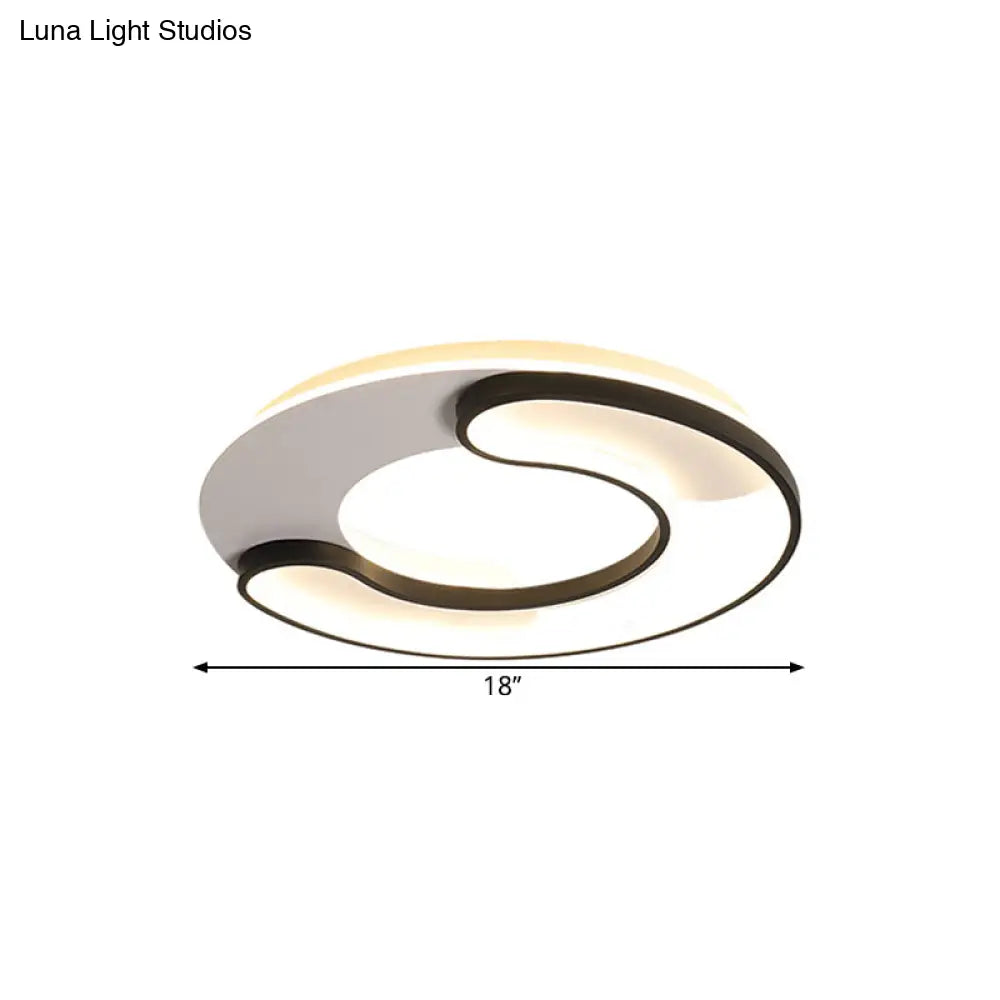 DecorBites™ DecorBites™ Modern Black Flushmount LED Ceiling Lamp with Adjustable Warm/White Light- 18"/20.5" Wide