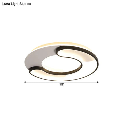 DecorBites™ DecorBites™ Modern Black Flushmount LED Ceiling Lamp with Adjustable Warm/White Light- 18"/20.5" Wide