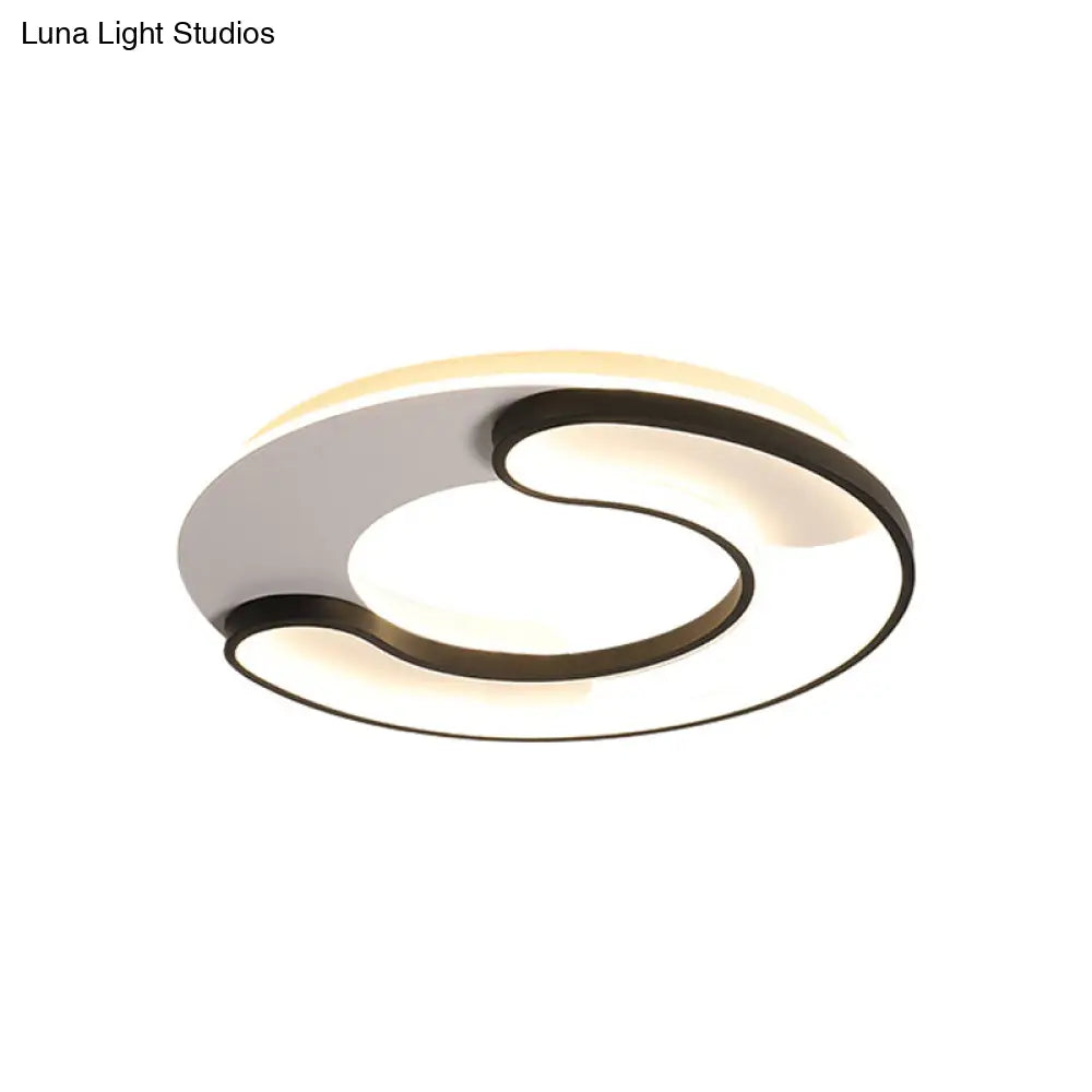 DecorBites™ DecorBites™ Modern Black Flushmount LED Ceiling Lamp with Adjustable Warm/White Light- 18"/20.5" Wide