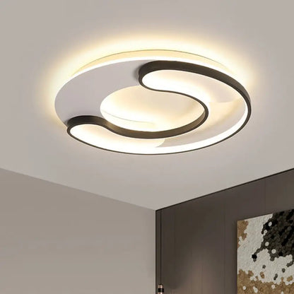 DecorBites™ DecorBites™ Modern Black Flushmount LED Ceiling Lamp with Adjustable Warm/White Light- 18"/20.5" Wide