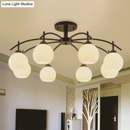 DecorBites™ DecorBites™ Modern Black Frost Glass Sphere Chandelier - Perfect for Living Room Ceiling