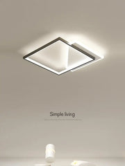 Modern black geometric led ceiling lamp with a sleek frame and bright white led illumination for bedroom decorbites ceiling lamp
