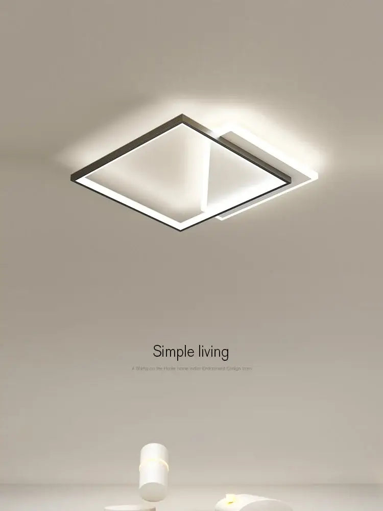 Modern black geometric led ceiling lamp with a sleek frame and bright white led illumination for bedroom decorbites ceiling lamp