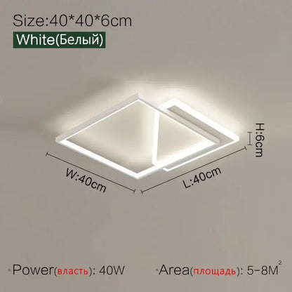 White rectangular slim profile geometric led ceiling lamp from decorbites ideal for modern bedroom lighting decor