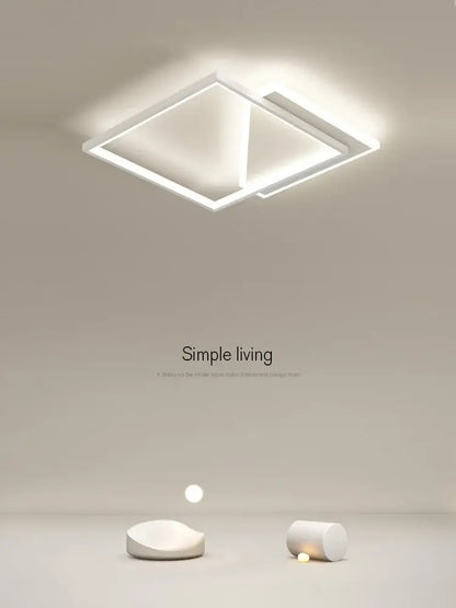 Modern black geometric led ceiling lamp with sleek white square ceiling light for bedroom decorbites geometric led ceiling
