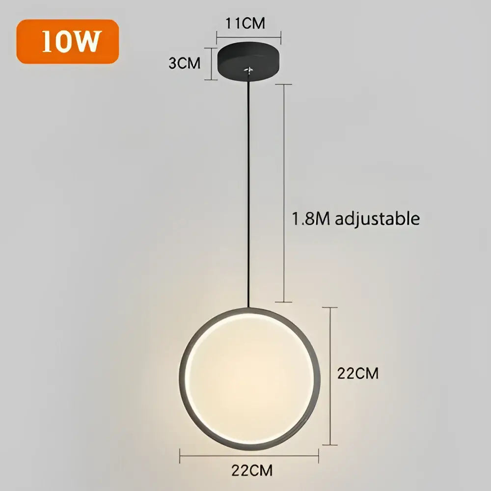 Modern black geometric led pendant light with adjustable chain and 10w led bulb for living room decorbites pendant lights