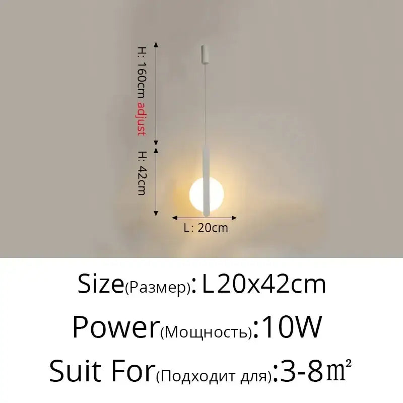 Minimalist white pendant light with sleek cylindrical design and warm glowing bulb for decorbites geometric led pendant