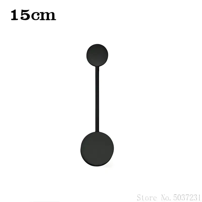Modern black geometric led wall lamp featuring two circular discs connected by a slender rod for living room decorbites wall lamp