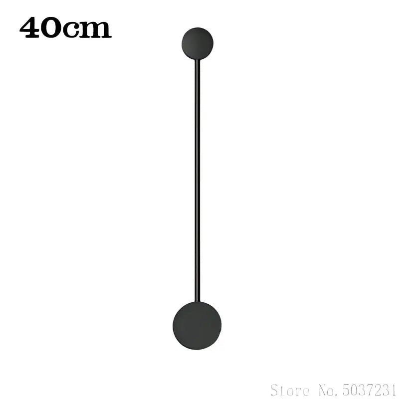 Modern black geometric led wall lamp with minimalist cylindrical rod and two spherical ends for living room decorbites geometric led wall lamp