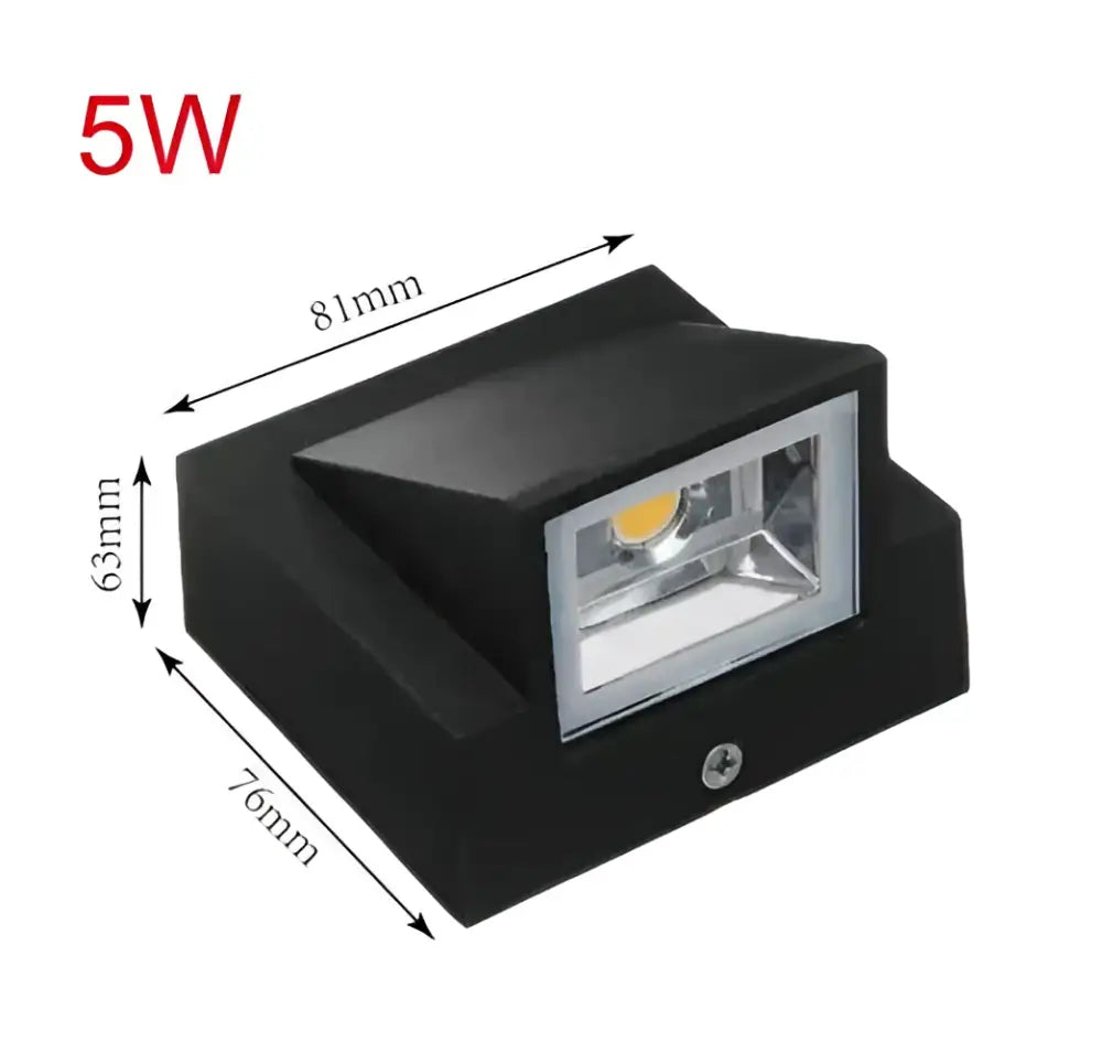 Modern black geometric led wall lamps with 5w led spotlight and clear lens for garden outdoor decorbites led wall use