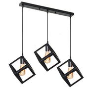 Modern black geometric pendant light with three hanging cube shades ideal for kitchen island decorbites black geometric