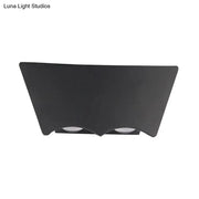 Modern black geometric wall sconce with black matte finish and warm white light compatible with 220v-240v 110v-120v