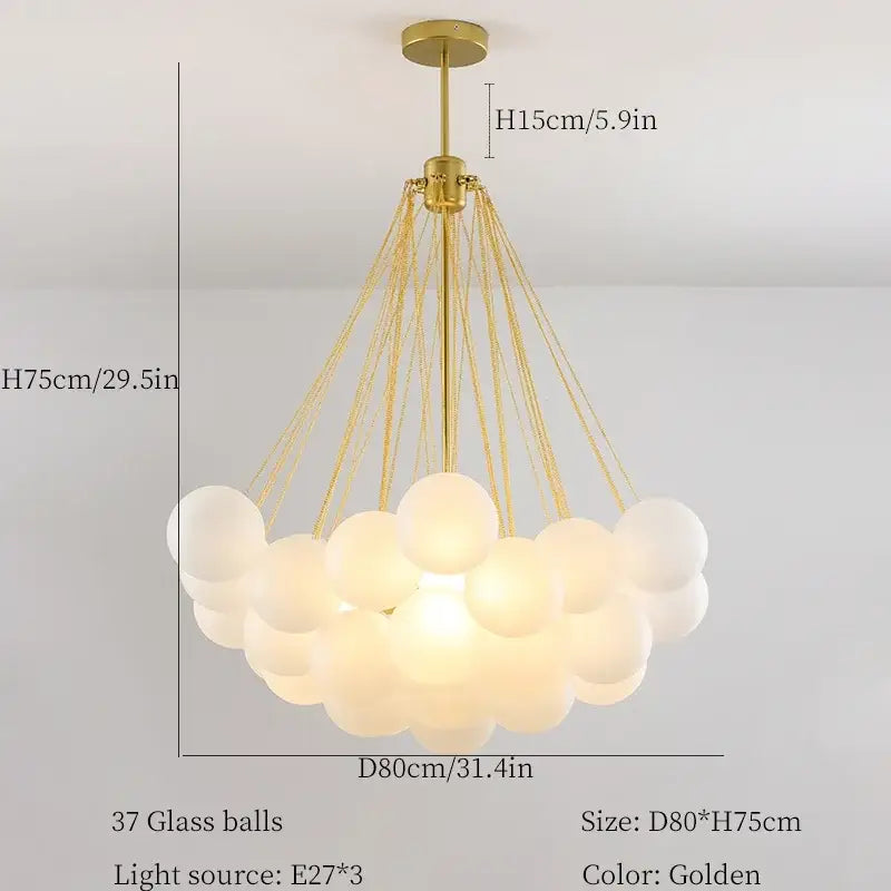 Modern black glass ball led chandelier with 37 frosted glass balls suspended by delicate chains for living room decorbites glass ball