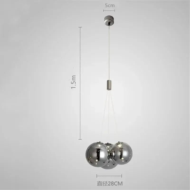 Modern black glass ball led pendant lamps with chrome finish and minimalist design for kitchen dining room decorbites glass ball