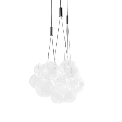 Modern black glass ball led pendant lamps featuring translucent orbs suspended by chrome connectors for kitchen dining room decorbites glass ball