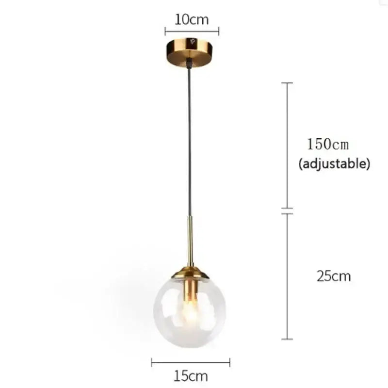 Modern black glass ball pendant light with brass frame and adjustable chain for living room decorbites chandelier