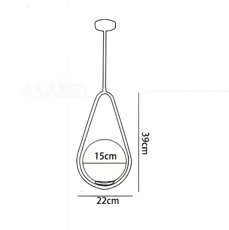 A set of four modern black glass ball pendant lights with minimalist metal teardrop frames and 39cm drop by DecorBites