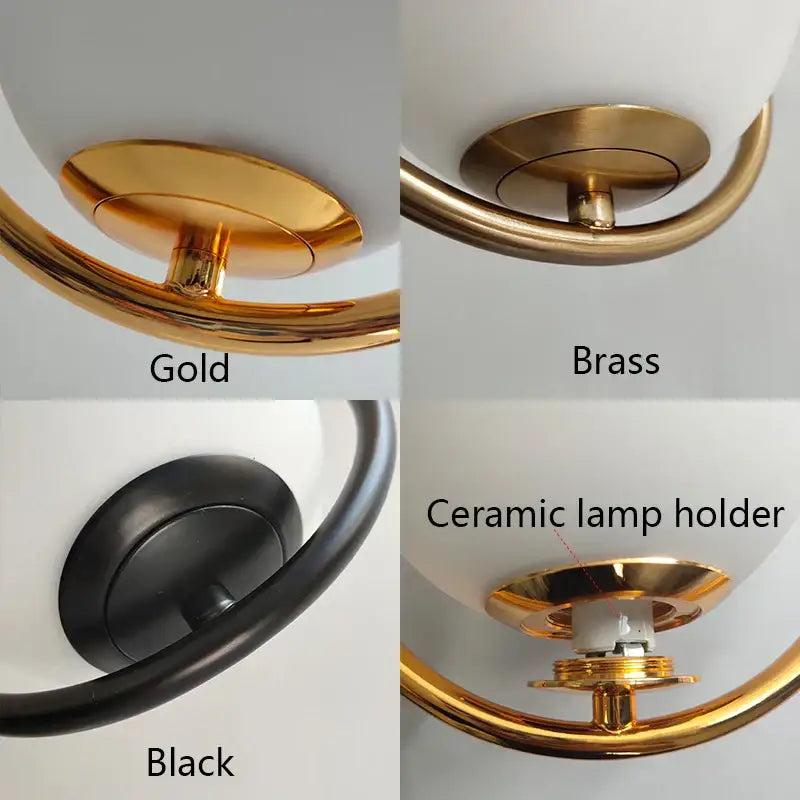 Modern black glass ball pendant lights set of 4 with frosted glass globe and polished metal ring by decorbites glass ball pendant