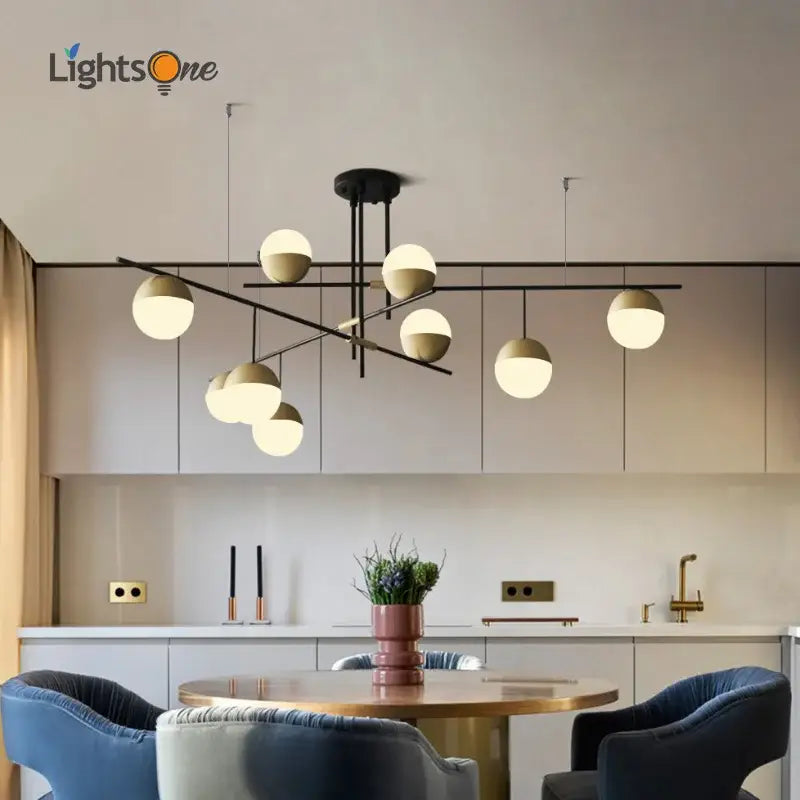 Modern black metal chandelier with spherical frosted glass shades decorbites glass ball pendant lights for dining room
