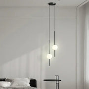 Modern black glass ball pendant lights with spherical frosted shades for dining room decorbites glass ball pendant