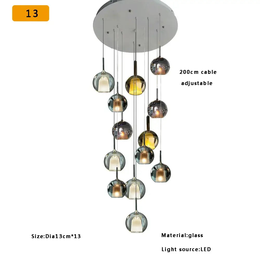 Modern black glass ball pendant lights with spherical globe decorbites glass ball design for kitchen island lighting