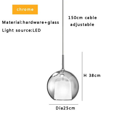 Modern black glass ball pendant light with chrome finish and adjustable cable for kitchen island decorbites glass ball pendant