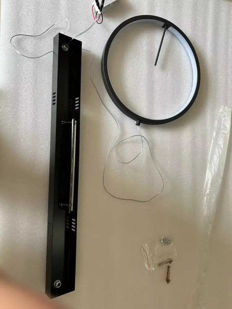 Black circular led wall light with visible wiring and sleek modern design for decorbites glass bubble ball chandelier use