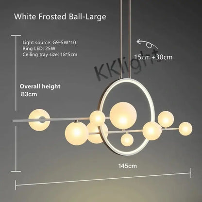 Modern black glass bubble chandelier with white frosted glass globe pendant lights for dining room decorbites glass bubble design
