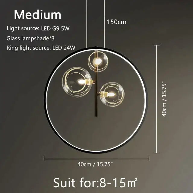 Modern black glass bubble led pendant chandelier with three clear glass lampshades and sleek frame for living room decorbites glass bubble
