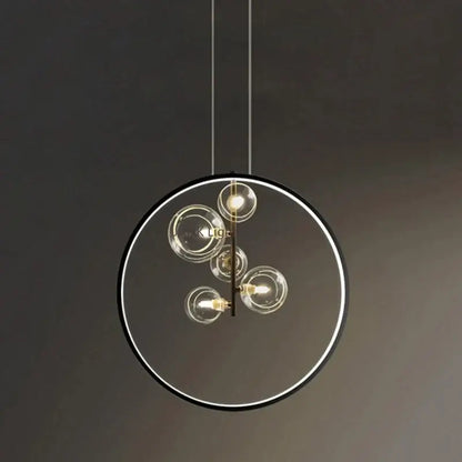 Modern black glass bubble led pendant chandelier with clear glass spheres and warm bulbs for living room decorbites glass bubble
