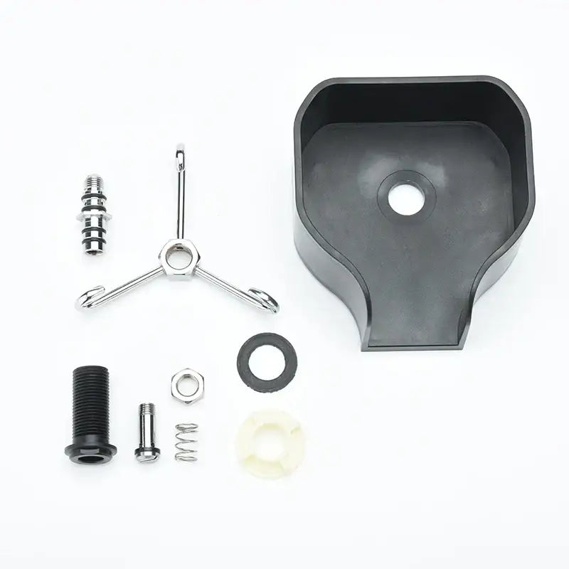 Black plastic mounting bracket with central hole and rounded corners for decorbites glass cup washer kitchen sink rinser