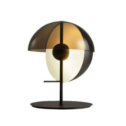 Modern black glass designer bedside lamp with a black and gold spherical minimalist decorbites glass designer design