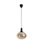 Modern Black Glass Elliptical Suspended Lighting Fixture for Restaurants