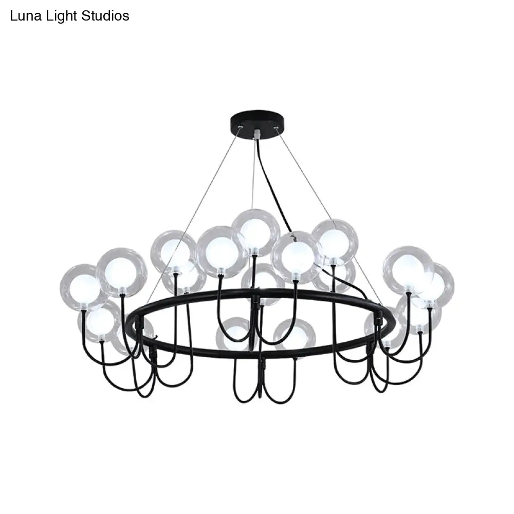 Lámpara de techo colgante LED moderna de cristal negro para salón