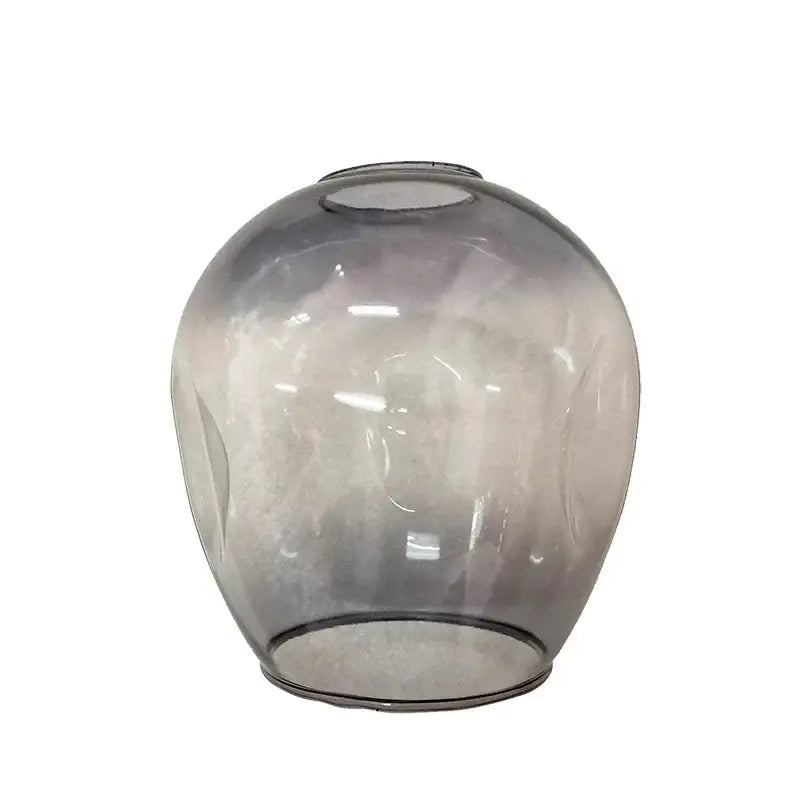 Modern black glass led chandelier pendant light featuring a translucent gray glass lampshade with textured ridges