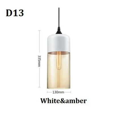 Modern black glass pendant light with white and amber cylindrical smoked shades for dining room decorbites black glass