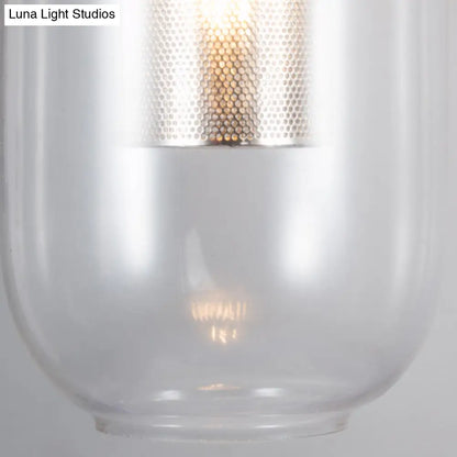 DecorBites™ DecorBites™ Modern Black Glass Wall Light Sconce - Single Light, Pill Shape Design