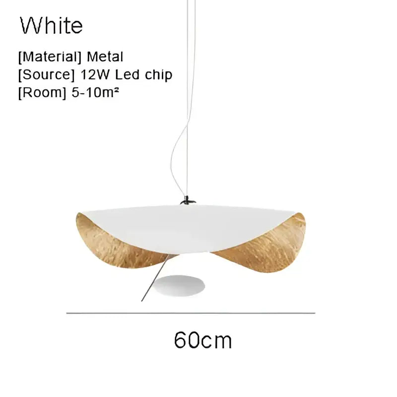 White metal pendant lamp with sleek curved design and gold-toned accents for modern decorbites lederam manta pendant