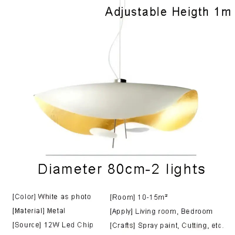 Modern black and gold abstract decorbites lederam manta pendant light with metallic finish for dining room decor