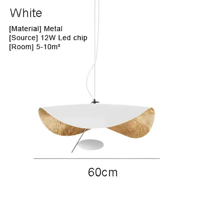 Modern black and gold lederam manta pendant light white metal with gold accents and 12w led chip for dining room decorbites lederam