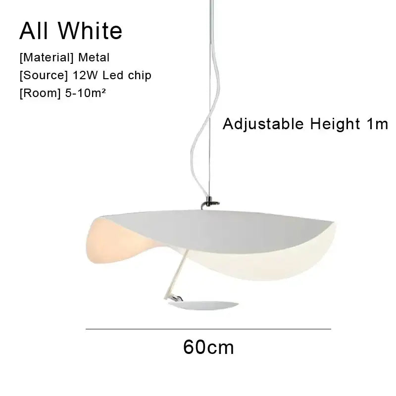 A sleek all-white modern pendant light with smooth curved diffuser and adjustable height decorbites lederam manta