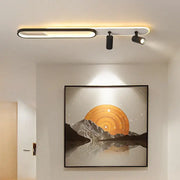 Modern black and white linear ceiling light acrylic led chandelier with two adjustable spotlights by decorbites acrylic led