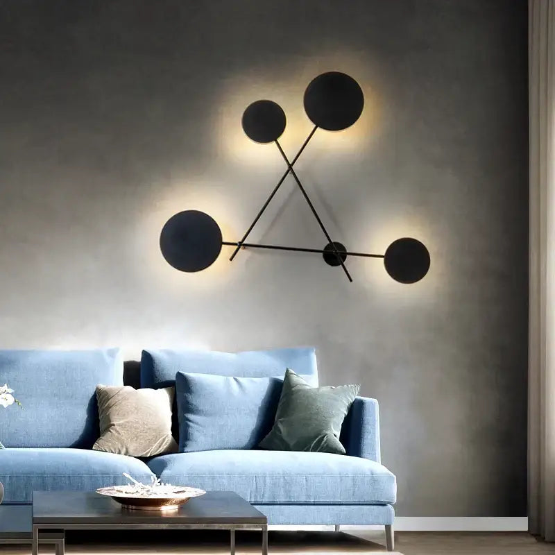 Modern black and gold wall sconce with geometric design decorbites adjustable rotating led for bedroom lighting