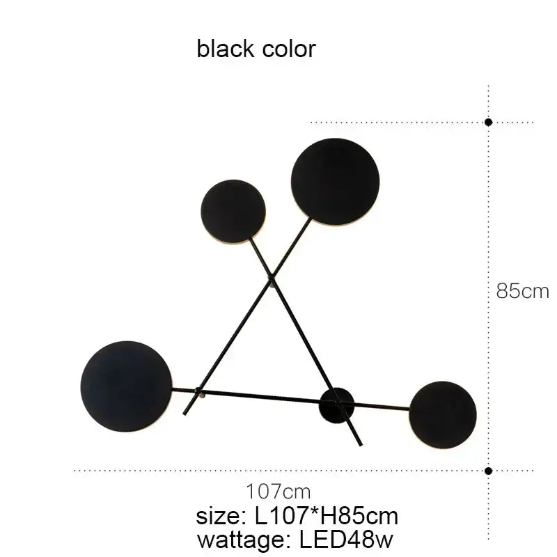 Modern black and gold wall sconce with decorbites adjustable rotating led and geometric spherical design for bedroom decor