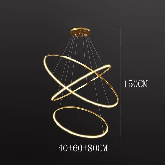 Modern Black Gold Aluminum Staircase Pendant Light - Decorbites